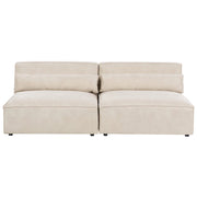 Divano componibile a 2 posti senza braccioli Divano componibile in velluto beige con gambe nere Soggiorno moderno