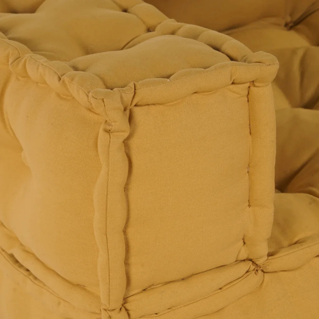 Divano Modulare a 2 Posti Giallo 140x70x36 in Tessuto 4019040
