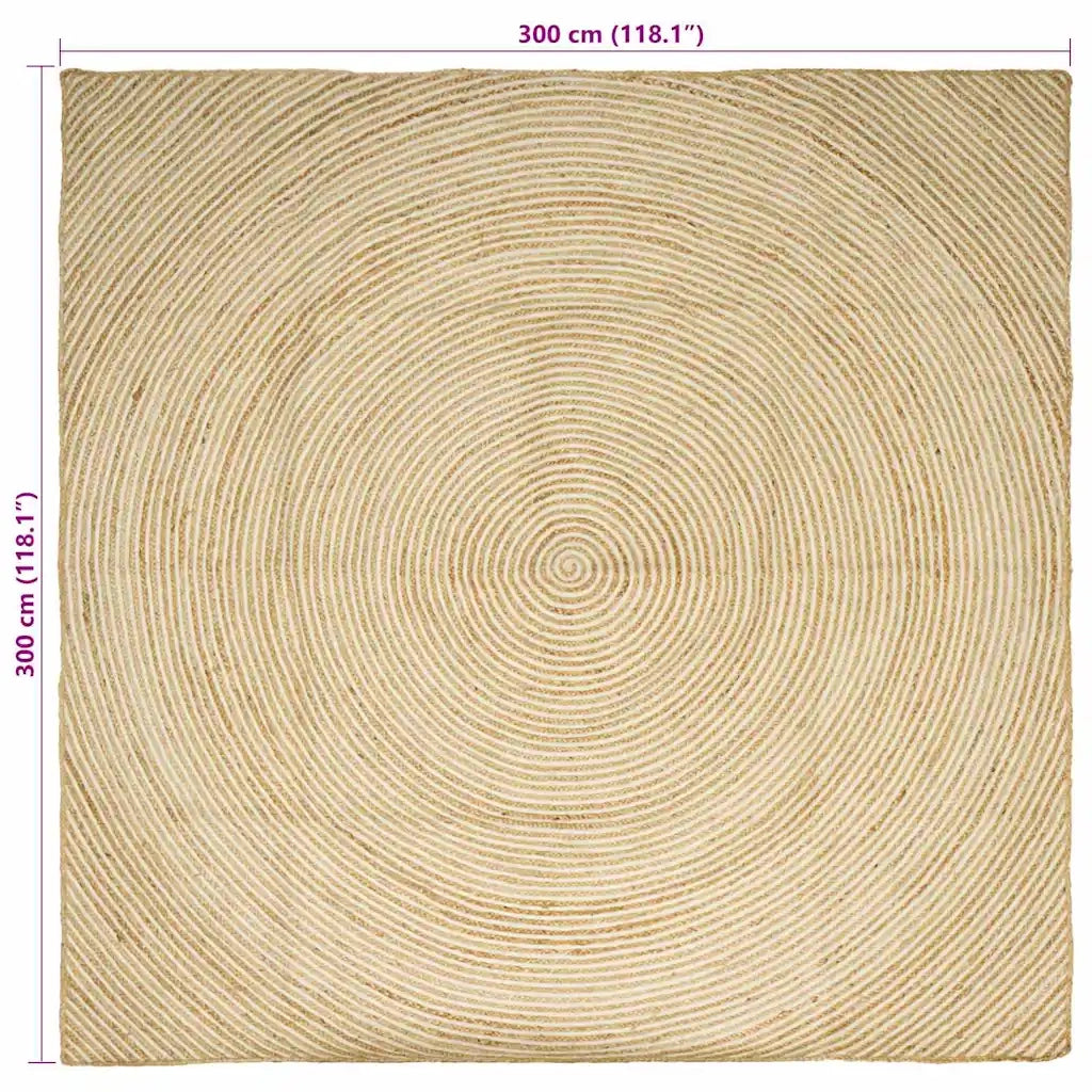Tappeti per area Bianco 300 x 300 cm Juta