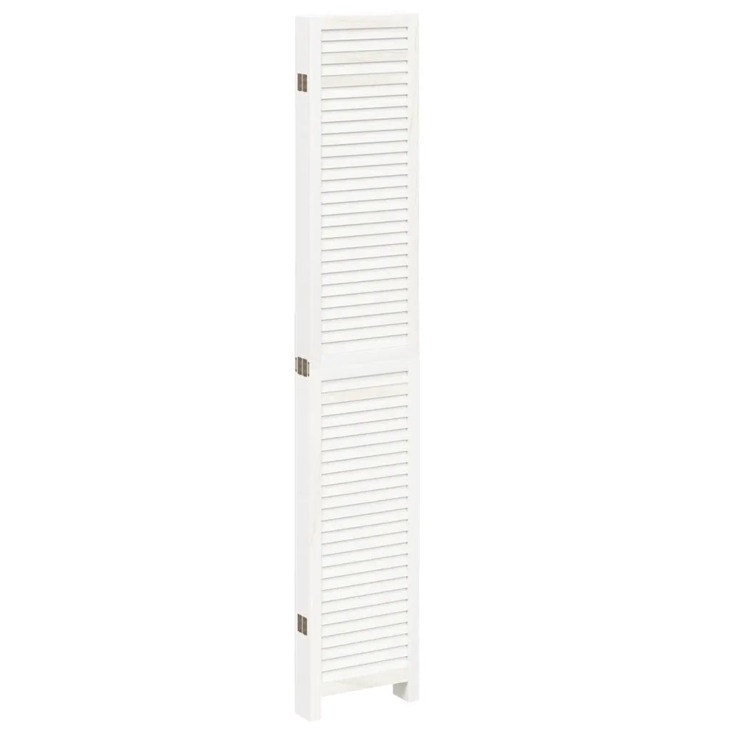 Divisorio Ambienti 6Pannelli Bianco Legno Massello di Paulownia 358844