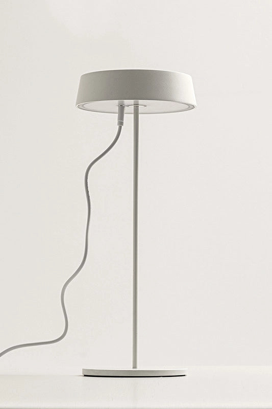 Inemuri Lampada da Tavolo Portatile Bianca LED 2,2W 2700K IP54, Ricaricabile USB, Dimmer Touch Integrato - Rossini Illuminazione
