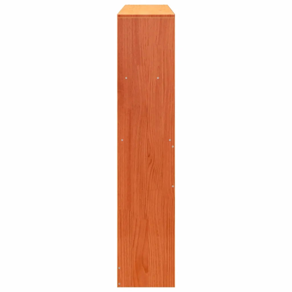 Testiera con Ripiani Marrone Cera 140 cm in Legno di Pino 855662