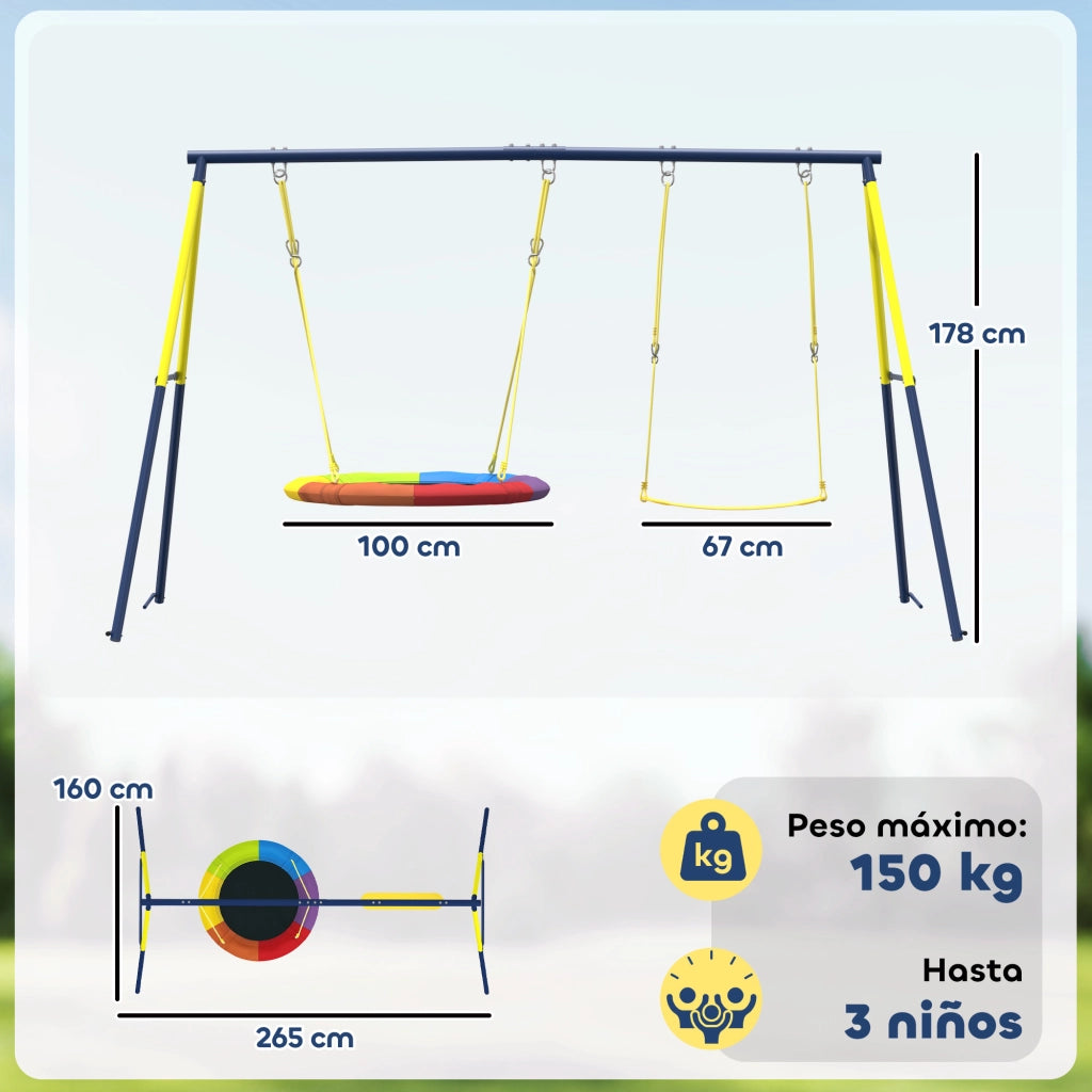 Altalena per Bambini ¨C Zephmum ¨C Multicolore Acciaio Portata 150 kg