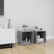 Mobile Porta TV 2 pz Grigio Cemento 37x35x37 cm in Truciolato cod mxl 18727