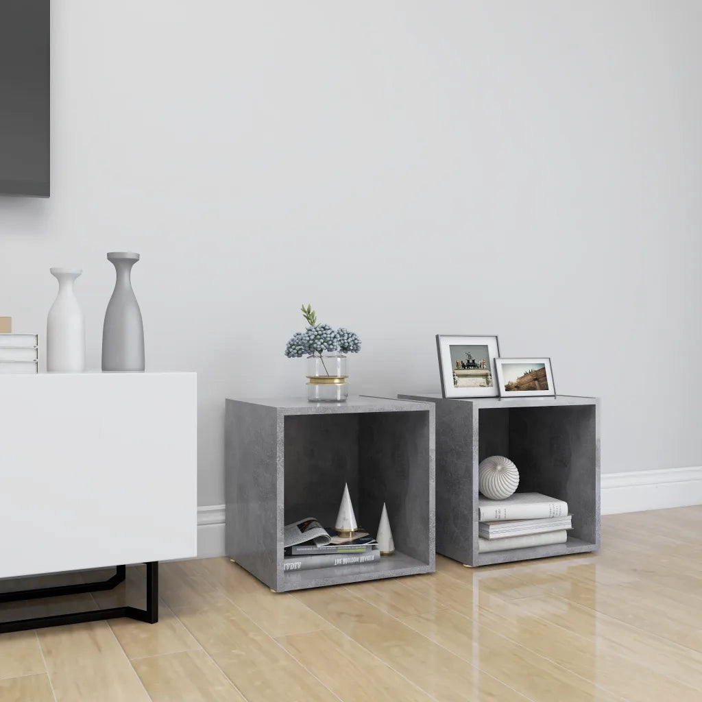 Mobile Porta TV 2 pz Grigio Cemento 37x35x37 cm in Truciolato cod mxl 18727