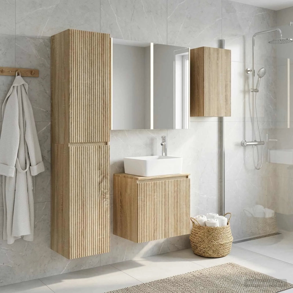 Set di Armadi da Bagno 5 pcs Rovere Sonoma 53 x 15,5 x 70 cm 3407329
