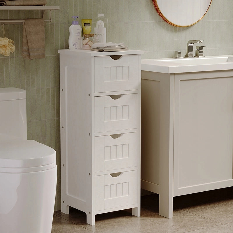 Mobiletto da bagno stretto – stile scandinavo con cassetti