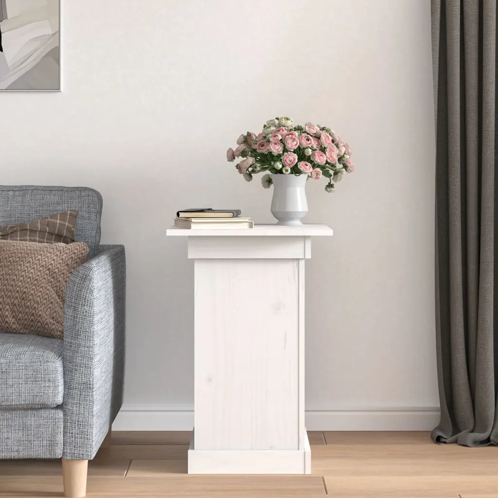 Portafiori | Sostegno per piante bianco 40x40x60 cm in Legno Massello di Pino