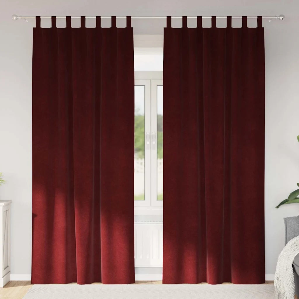 Tende oscuranti 2 pcs Rosso Vino 140 x 260 cm Velluto 4107312