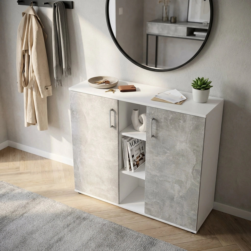 Mobile Ingresso Moderno in Legno Composito cm 102x35x87 - ZANDER