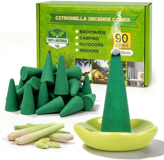 Candele per wick 90 pezzi - Olio essenziale di citronella naturale - Durata fiamma lunga - Portacandela - Per giardino/terrazzo/balcone