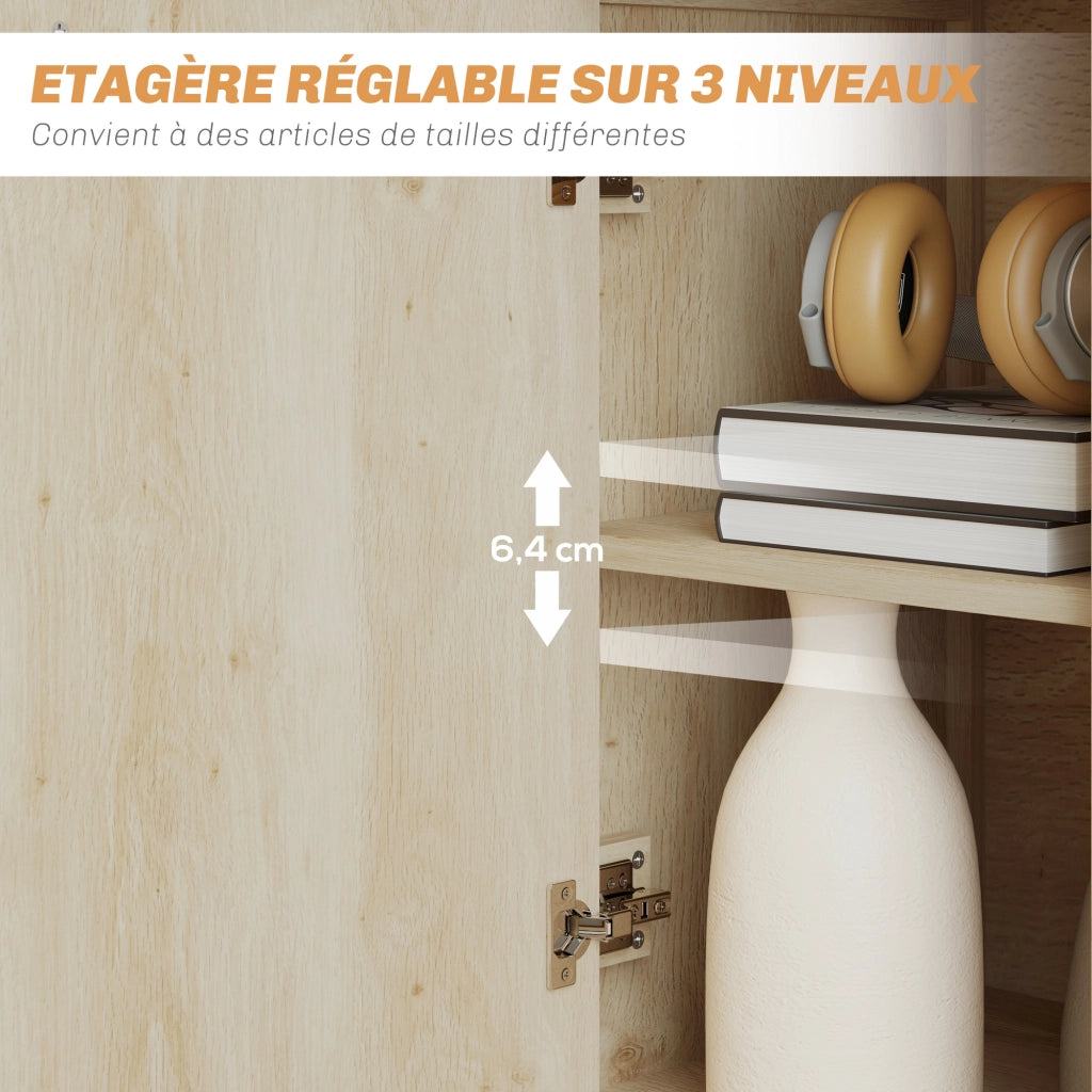 Credenza ¨C zephmum ¨C Legno naturale, 60x30x81 cm