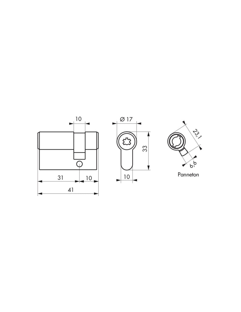 Semicilindro SURVEYOR 31 x 10 mm 4 chiavi – THIRARD