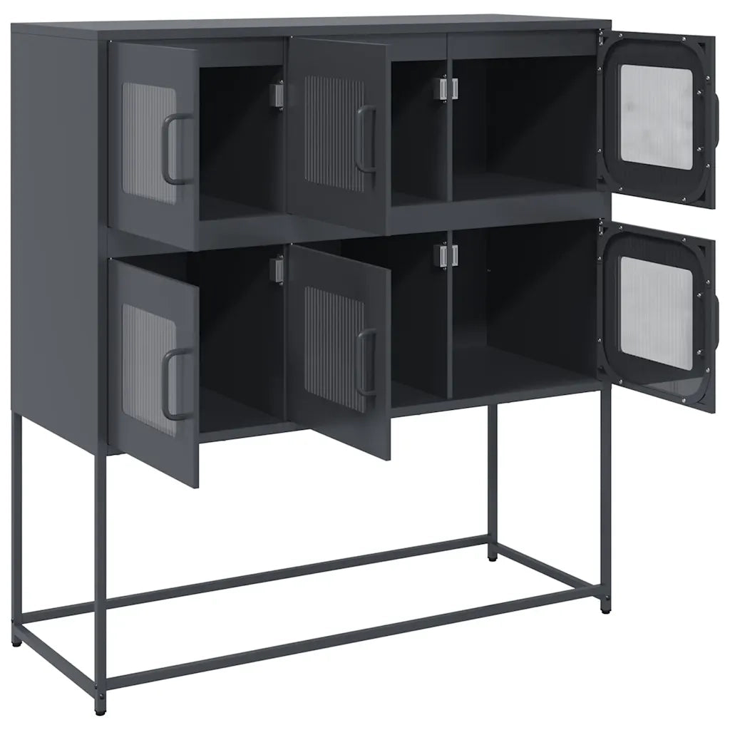 Credenza Antracite 100,5x39x107 cm in Acciaio Laminato a Freddo