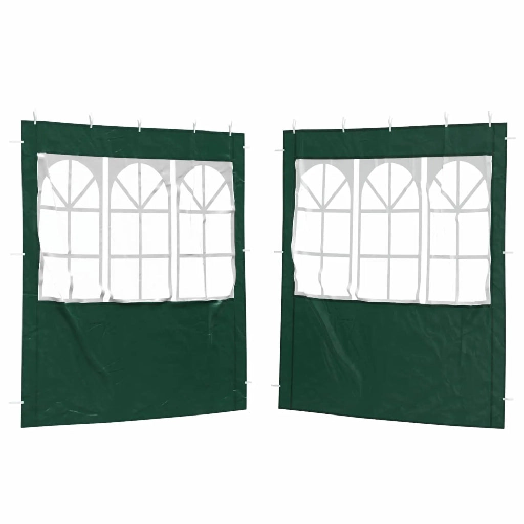 Parete per tenda da festa 2 pcs 200 x 195 cm Verde PE e Acciaio 42033014
