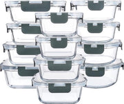 Set di vetro BPA libero - 24 pezzi - con coperchio trasparente