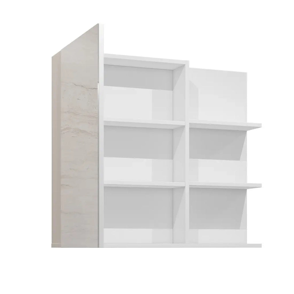 Set di 3 mobili da bagno della collezione GOBI in bianco e nero.