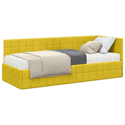 Letto singolo | Letto per adulti | Struttura Letto Angolare con Materasso 2 pcs Giallo Velluto