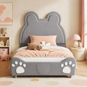 Letto per bambini a forma di orso, 90 x 200 cm, grigio