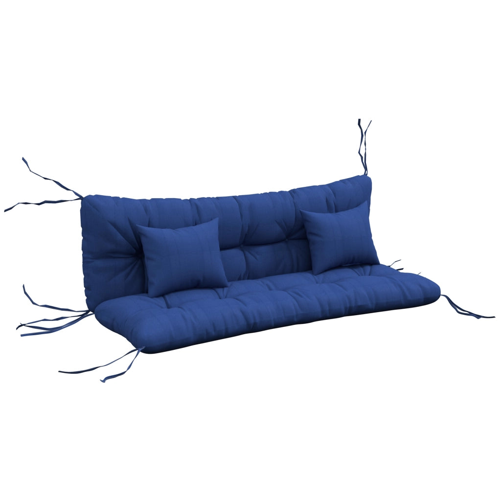 Set di 4 cuscini per sedile; idropellente 150x50 cm Coscino per sedia con cinghie per i cravatti; spesso 10 cm blu navy