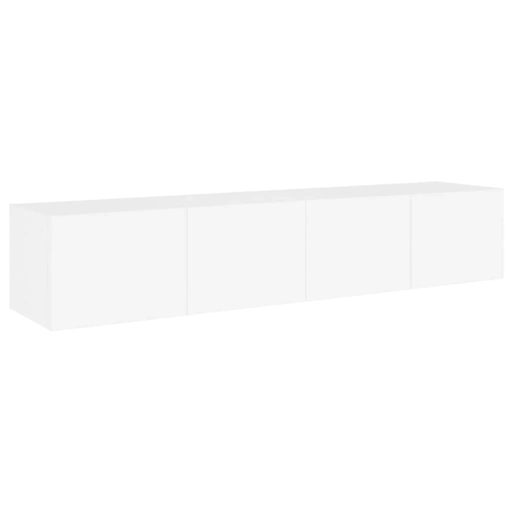 Mobile TV multimediale da parete mensola TV credenza mobile TV per sala da pranzo soggiorno camera da letto con luci LED 2 pezzi 80 x 35 x 31 cm bianco 02_0029117