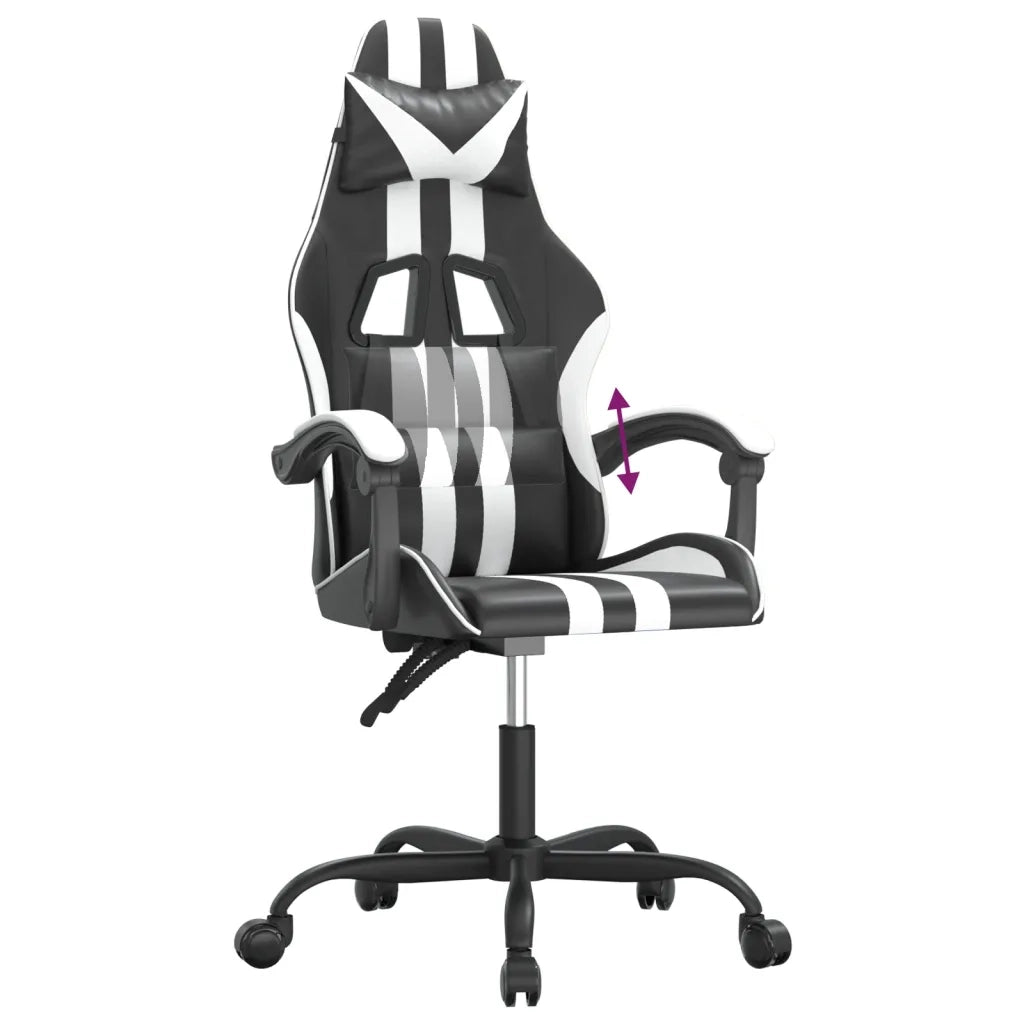 vidaXL Sedia da Gaming Nero e Bianco in Similpelle