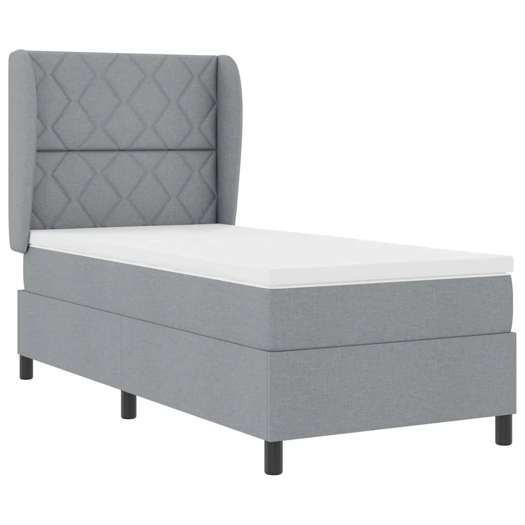 Letto a molle con materasso Grigio chiaro 90 x 190 cm Tessuto 3340599