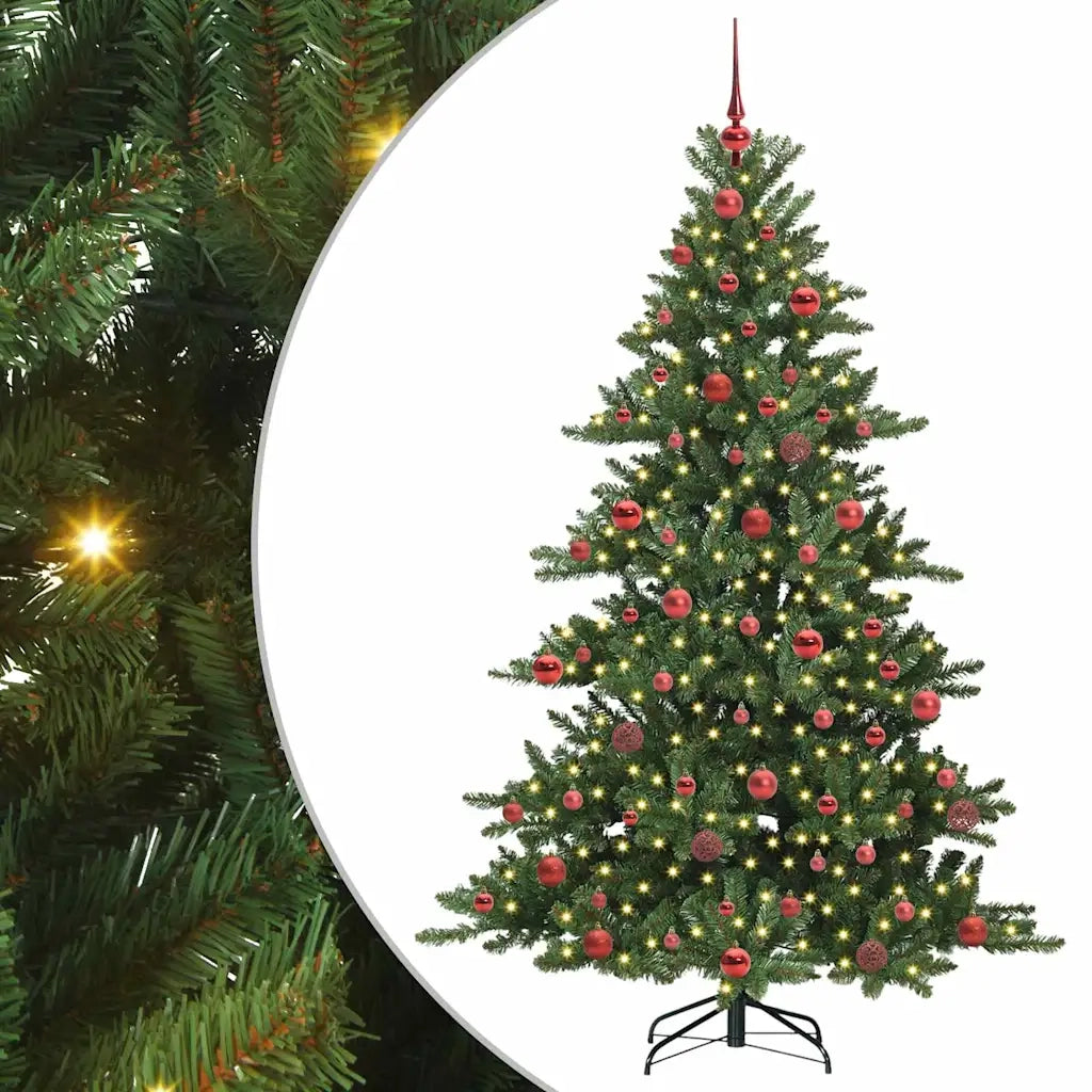 Albero di Natale Artificiale con Rami Pieghevoli Verde 180 cm