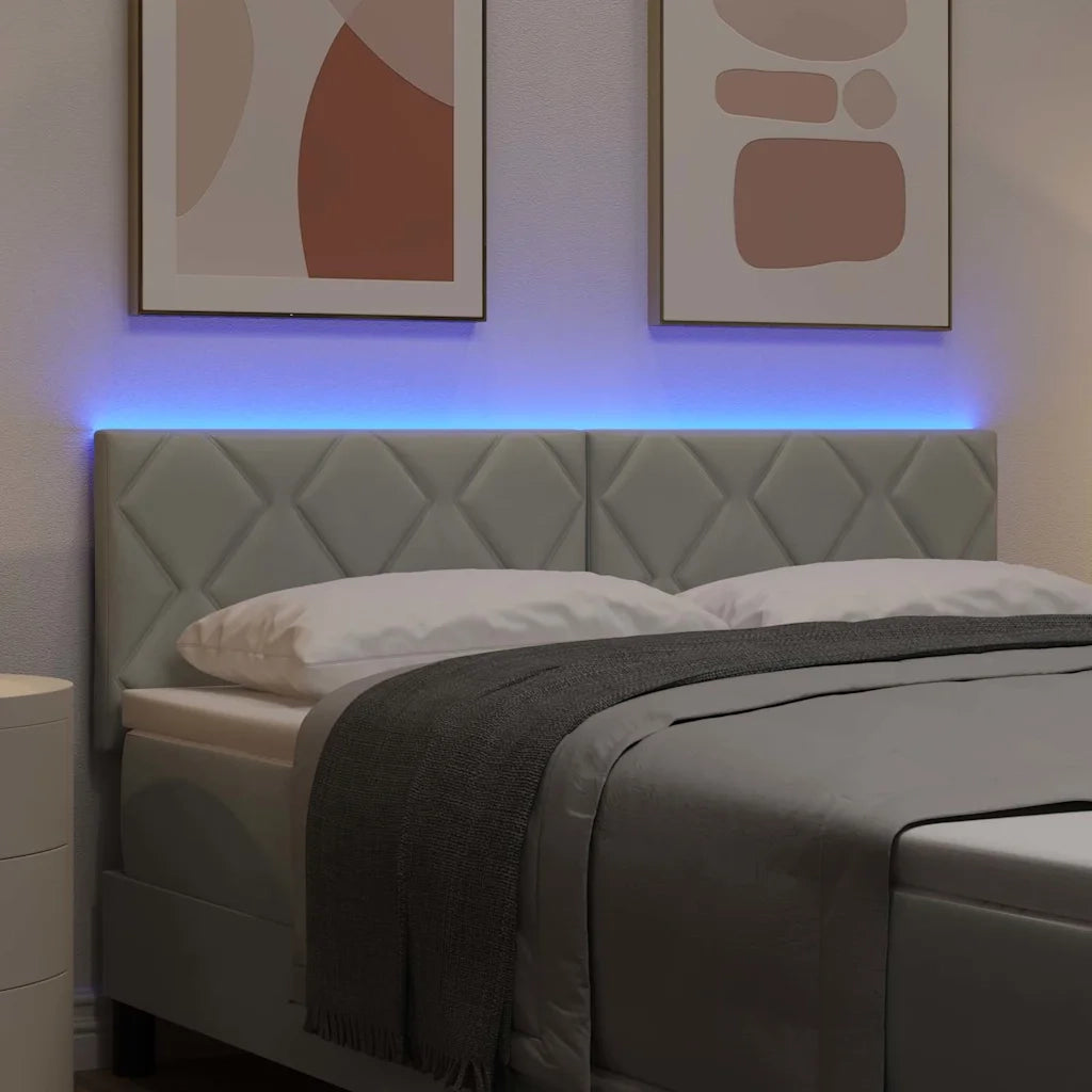 Testiera LED con testiera Grigio chiaro 160 cm Pelle Sintetica 3338233