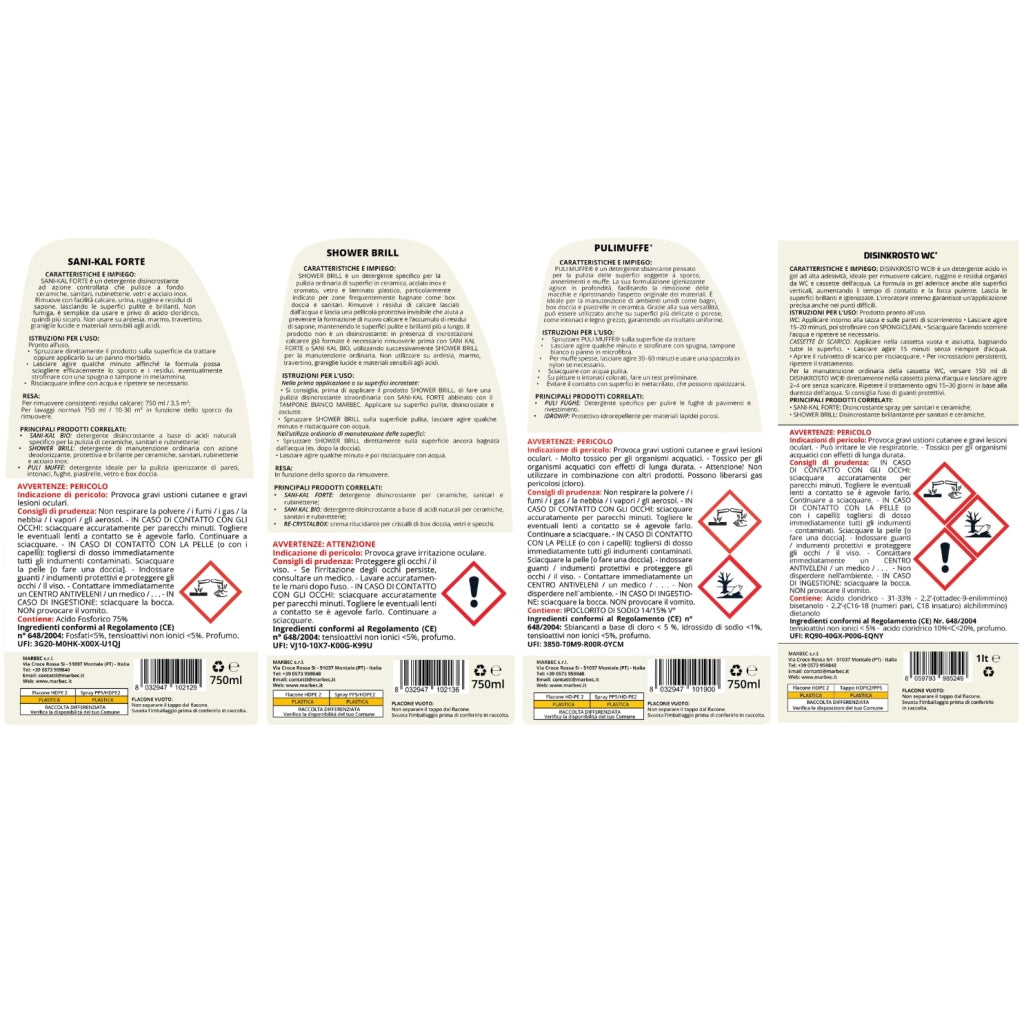 KIT MANUTENZIONE BAGNO - Kit Pulizia Bagno Completo, Anticalcare e Igienizzante, Accessori Inclusi