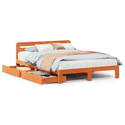 Letto matrimoniale | Letto per adulti | Giroletto senza Materasso Marrone Cera 120x200 cm Legno di Pino
