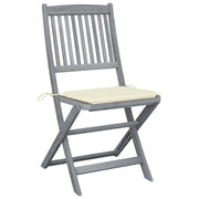 Sedie da Giardino Pieghevoli 4pz con Cuscini in Massello Acacia 3064565