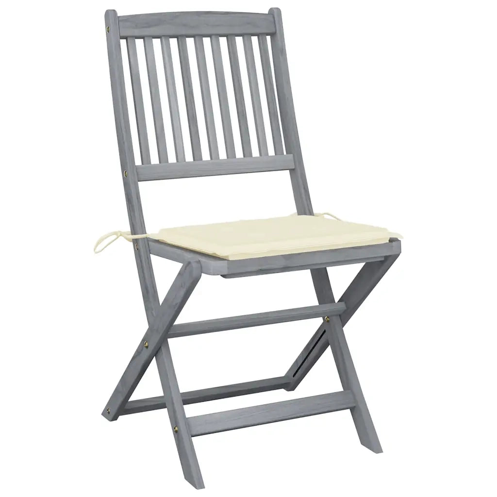 Sedie da Giardino Pieghevoli 4pz con Cuscini in Massello Acacia 3064565