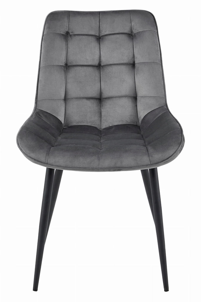 Sedia VALORA BERA - Velluto grigio scuro con gambe nere x 3