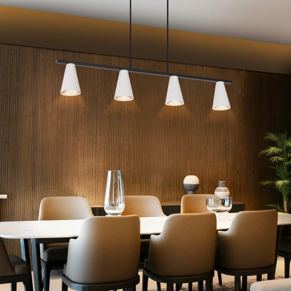 Lampada a sospensione ZMH moderna per sala da pranzo 4 fiamme GU10 lampada a sospensione per soggiorno corridoio