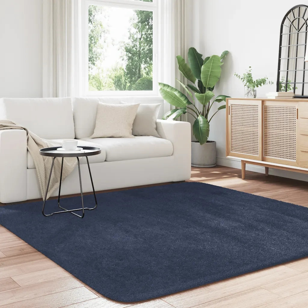 Tappeto del soggiorno | Tappeto Shaggy a Pelo Lungo NAVARRA Blu Marino 200x200 cm