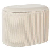 Pouf beige chiaro in velluto Glamour Poggiapiedi Soggiorno Camera da letto