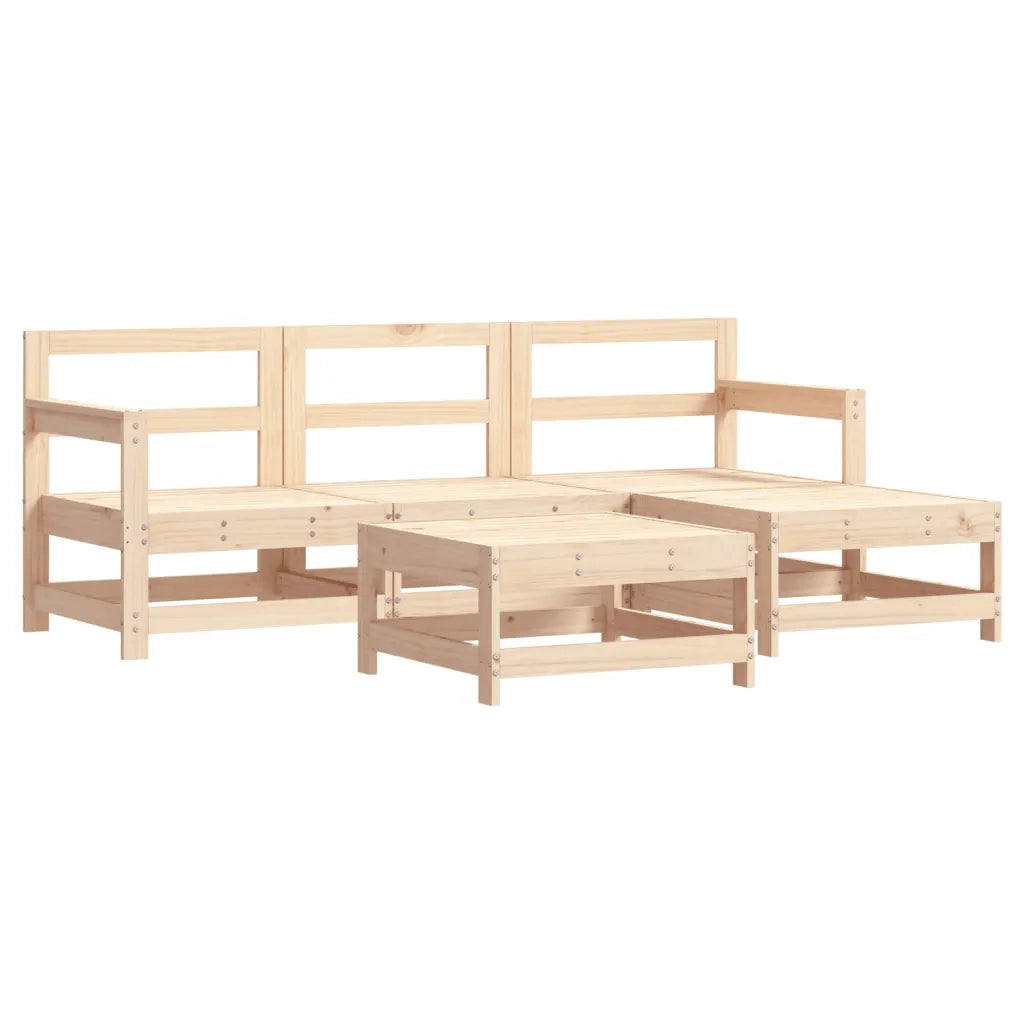 Set Salotto da Giardino 5 pz in Legno Massello di Pino 3186179
