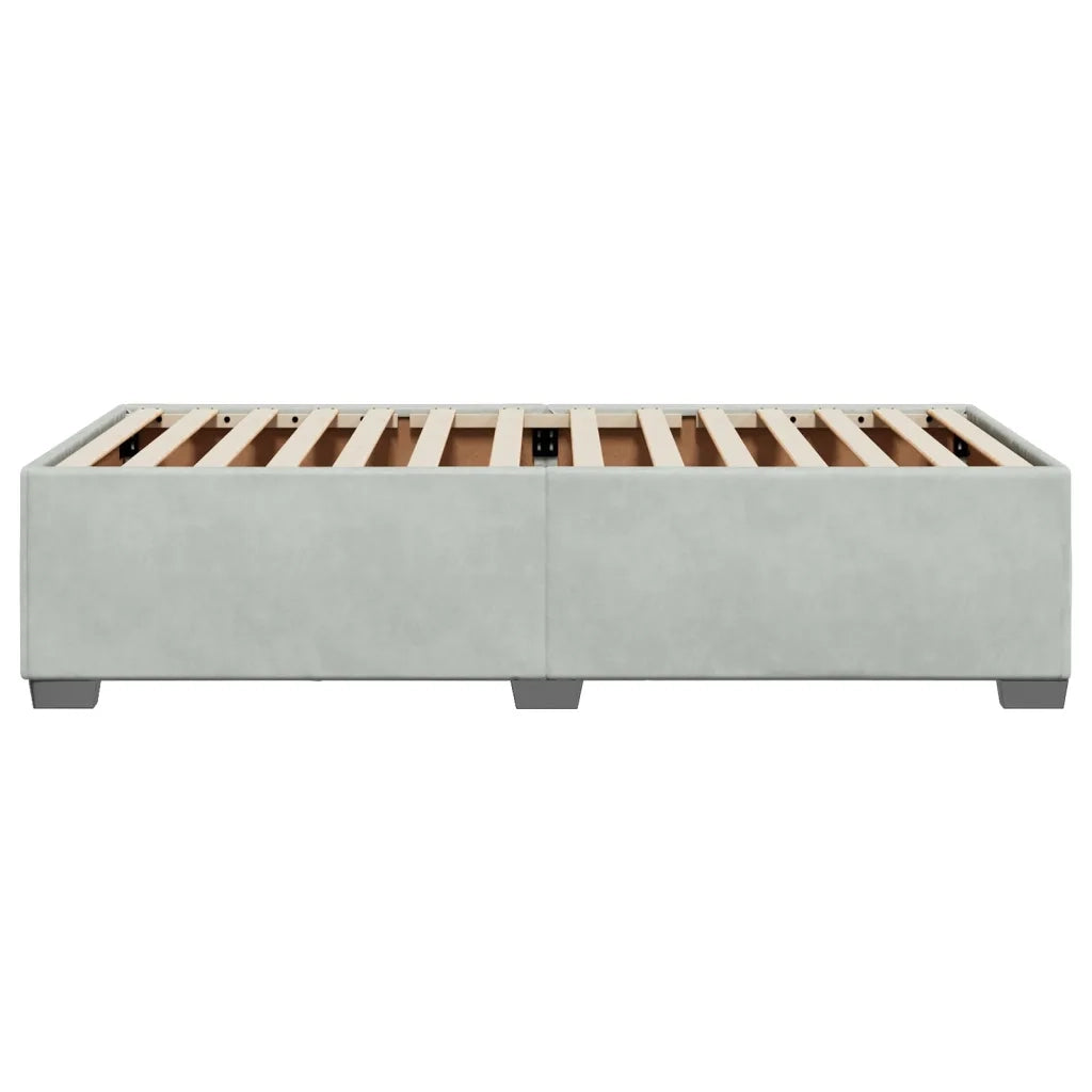 Giroletto senza Materasso Grigio Chiaro 90x190 cm Velluto
