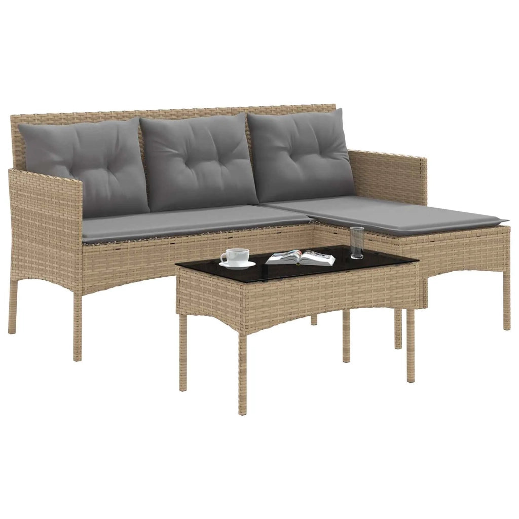 Set Divano da Giardino con cuscino 2 pz | Set Salotto da Giardino polyrattan