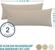 Cuscino 40x145 cm (molti 2) 100% canotta di cotone 150 GSM - Beige - copripiumino 40 x 145 cotone - cuscino con fodera resistente e ipoallergenica