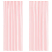 Tende in Voile con Tasche per Aste 2 pz Rosa Chiaro