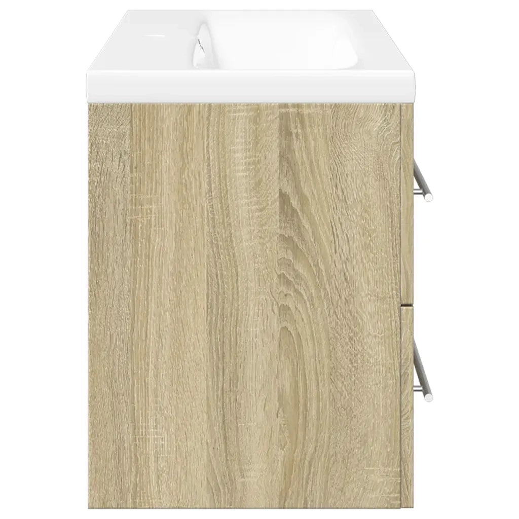 vidaXL Set Mobili da Bagno 2 pz Rovere Sonoma in Legno Multistrato