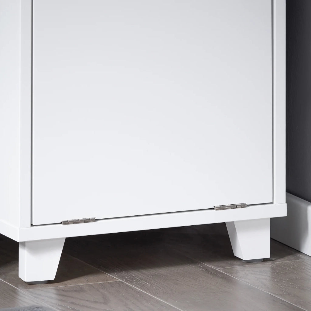 Mobiletto da bagno con cesto portabiancheria Mobiletto salvaspazio Cassettiera Bagno 35x30x105cm Bianco BZR146-W