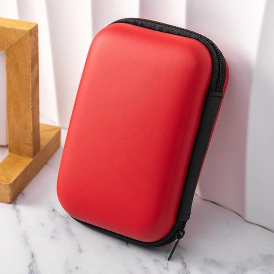 Tas di conservazione per cuffie con disco rigido interno da 2,5 pollici, contenitore multifunzionale digitale per prodotti, contenitore di ricarica, contenitore di conservazione - rosso