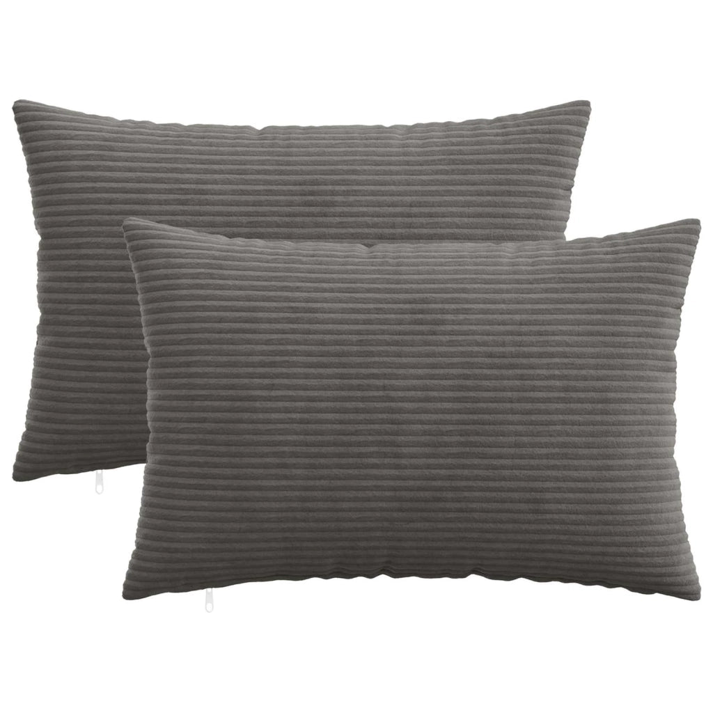 Federa 2 pcs HEERLEN Grigio Scuro 50 x 75 cm corduroy 911639