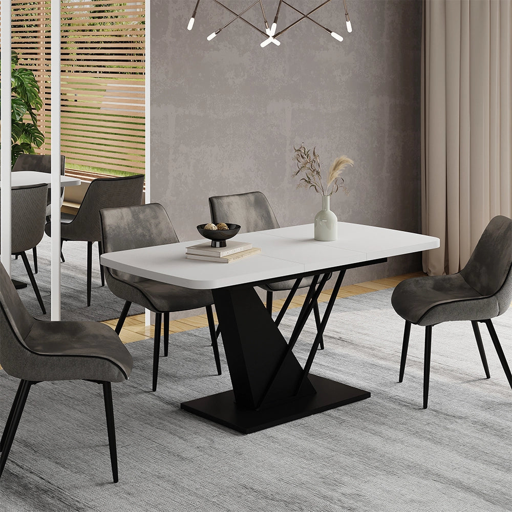 Vicco tavolo da pranzo allungabile Bianco/nero 120 x 80 cm estensibile
