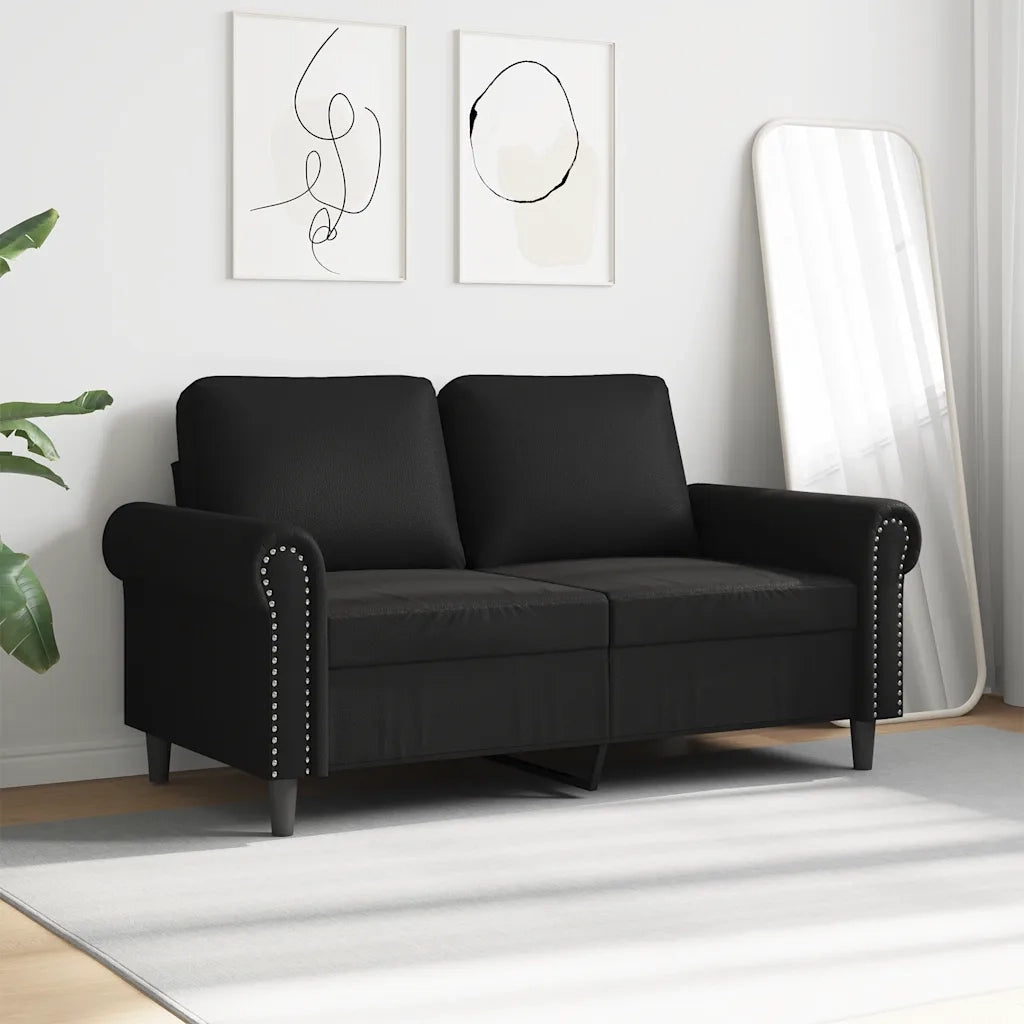 Divano a 2 Posti Nero 120 cm in Similpelle 359499