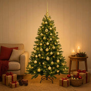 Albero di Natale Artificiale con Palline 150 cm 150 LED 3465704