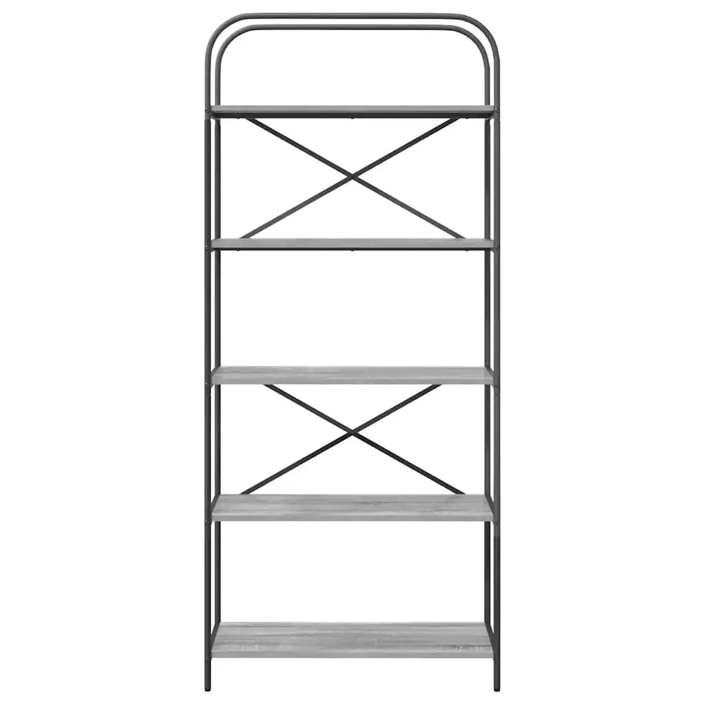 Libreria-Scaffale per Libri-Mobile di Stoccaggio Grigio Sonoma 80 x 30 x 183 cm Legno multistrato 976179